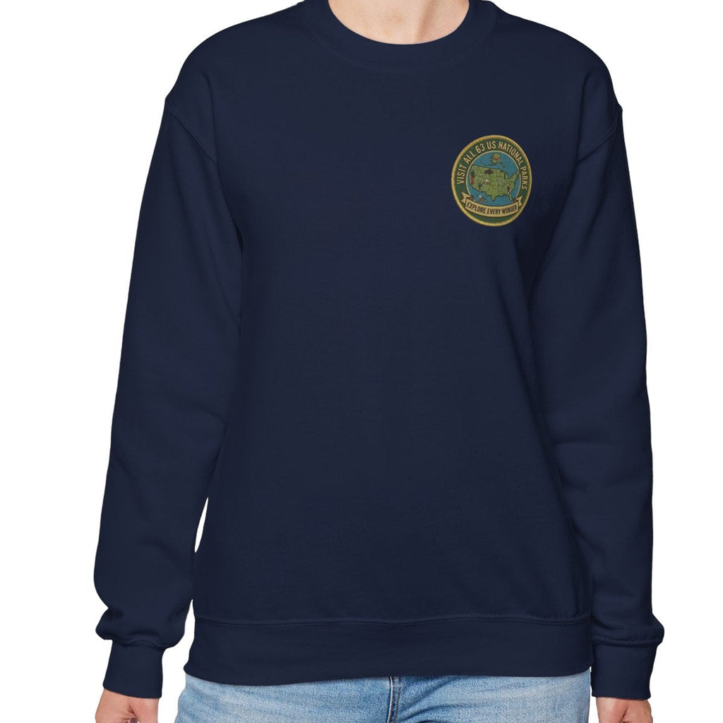Visit All 63 U.S. National Parks Cozy Crewneck Sweatshirt | National Park Lover Gift