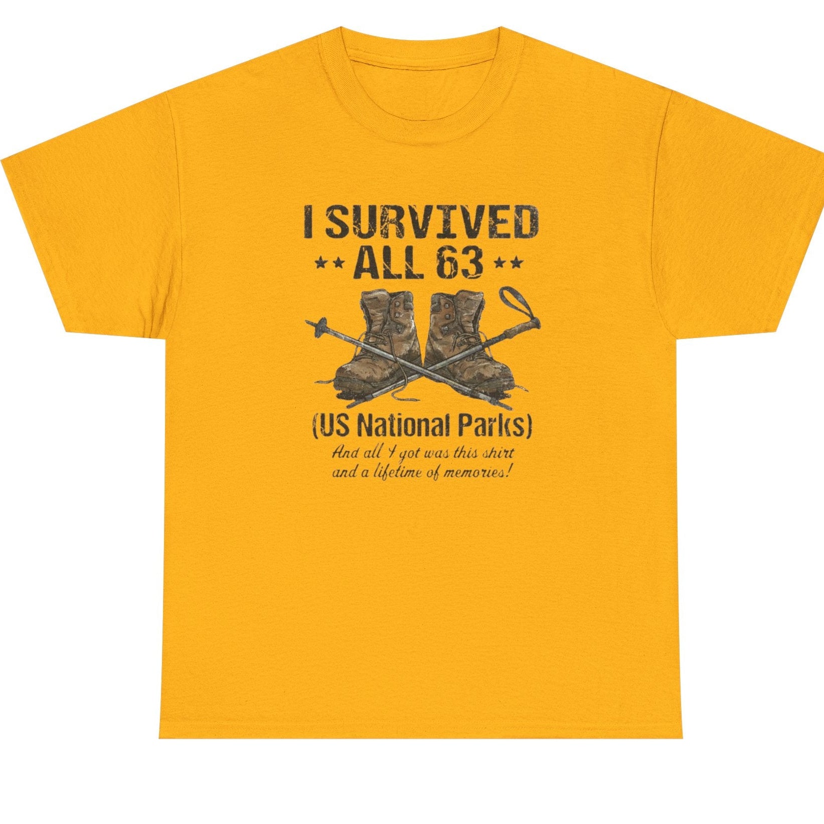I Survived All 63 U.S. National Parks T-Shirt | Funny National Park Tee