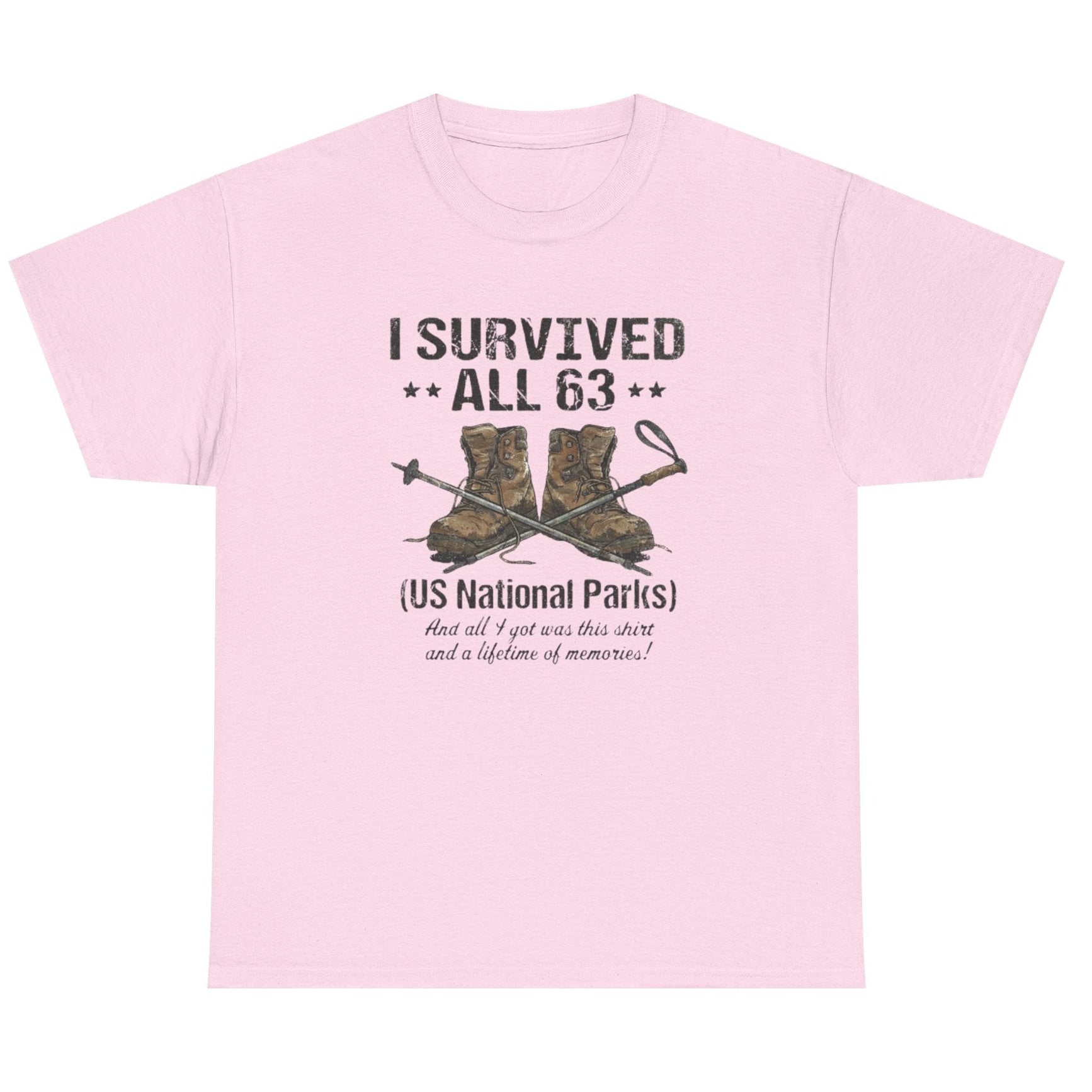 I Survived All 63 U.S. National Parks T-Shirt | Funny National Park Tee