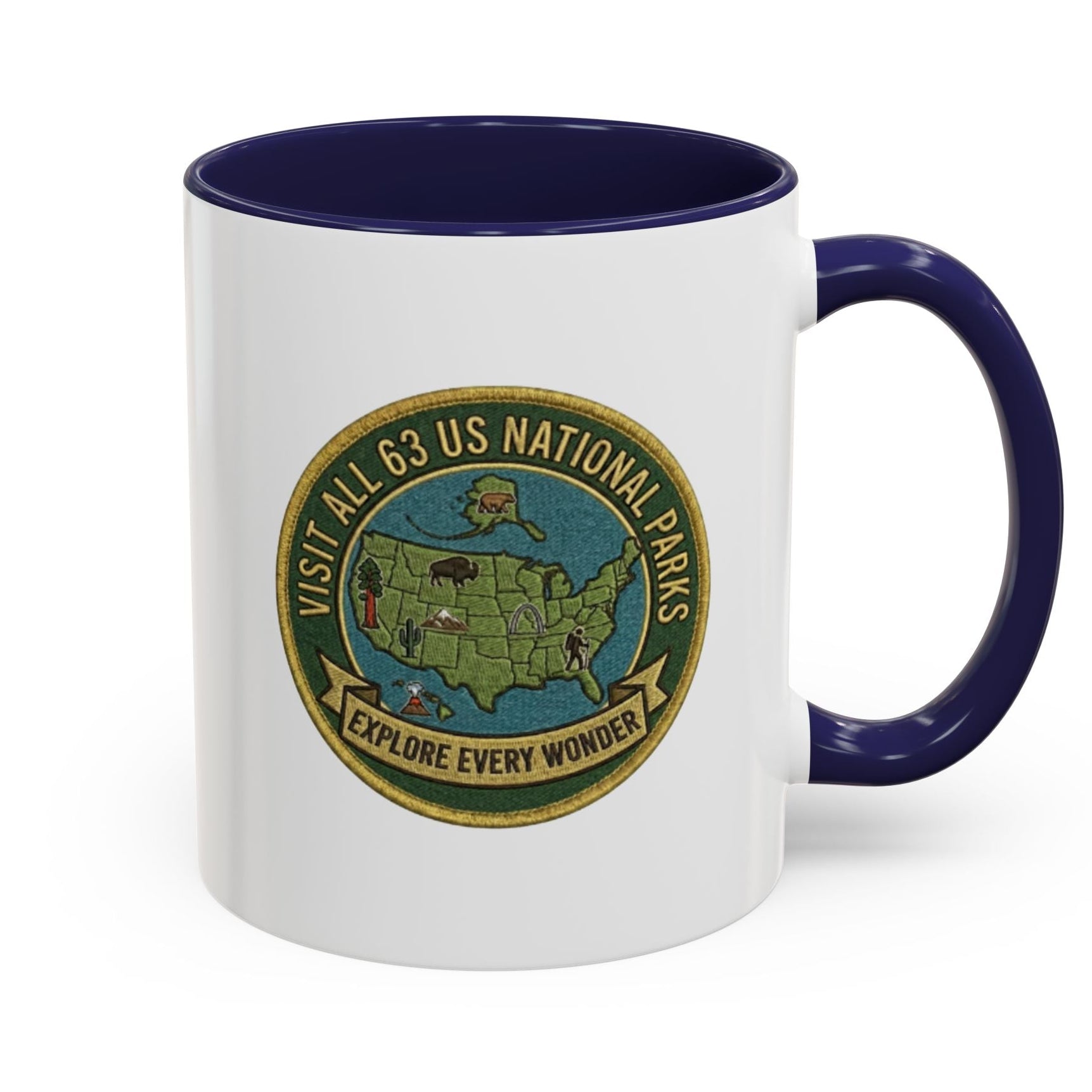 Visit All 63 U.S. National Parks Accent Mug | National Park Coffee Mug