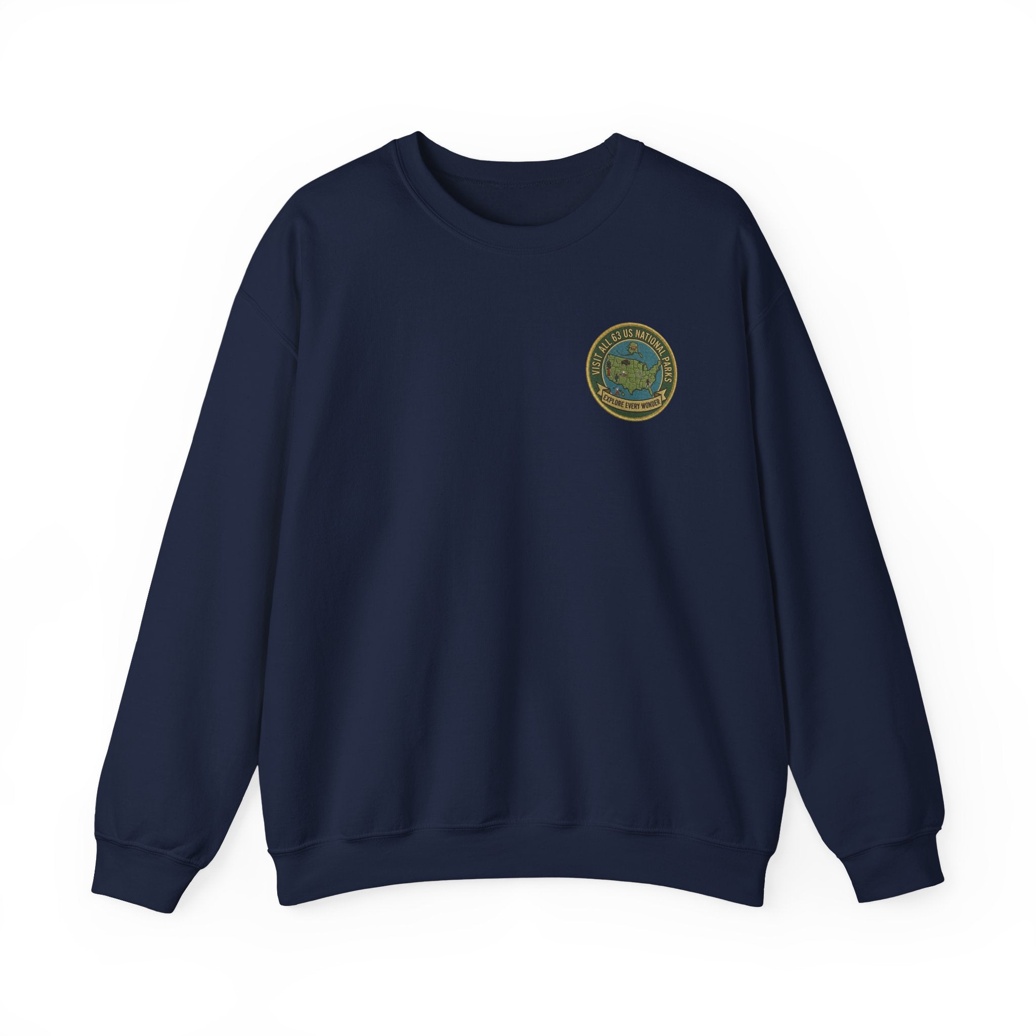 Visit All 63 U.S. National Parks Cozy Crewneck Sweatshirt | National Park Lover Gift