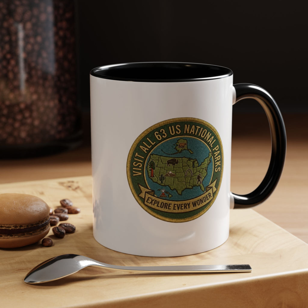 Visit All 63 U.S. National Parks Accent Mug | National Park Coffee Mug