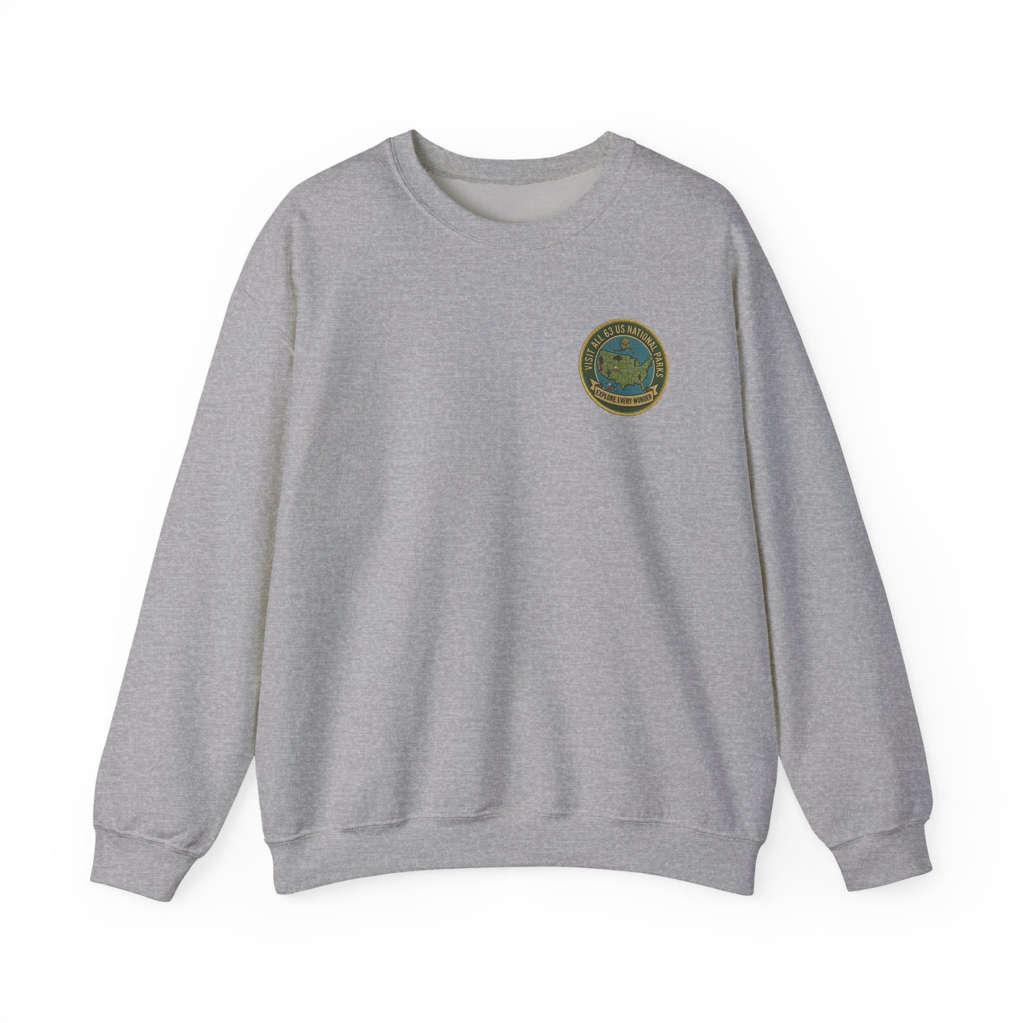 Visit All 63 U.S. National Parks Cozy Crewneck Sweatshirt | National Park Lover Gift