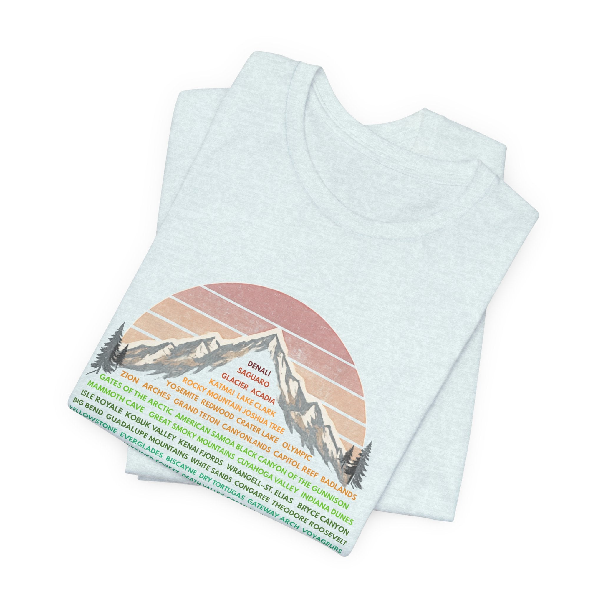 Visit All 63 U.S. National Parks Mountain Sunset T-Shirt