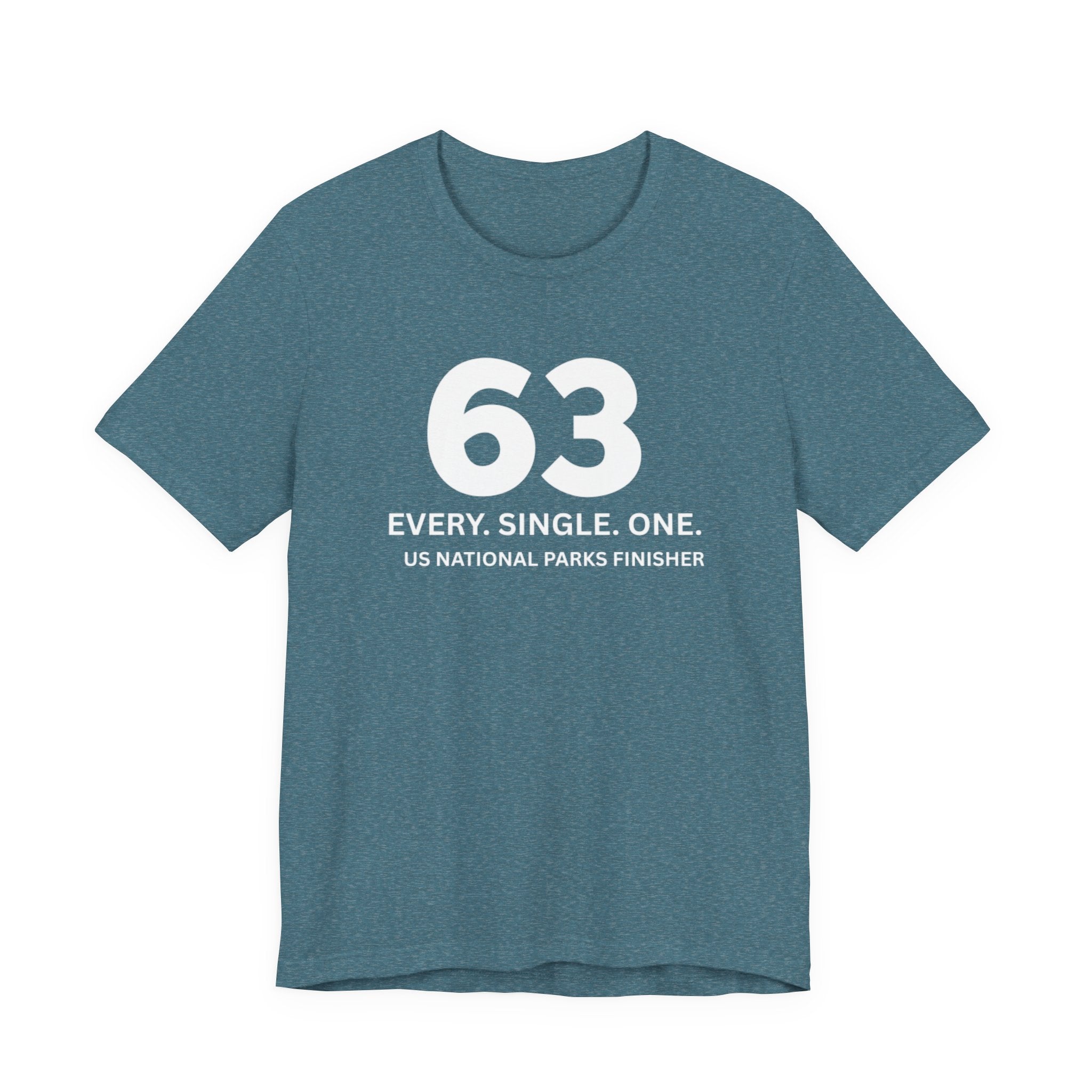 Visit All 63 U.S. National Parks Finisher T-Shirt | 63 National Parks Tee | Bucket List Complete Shirt