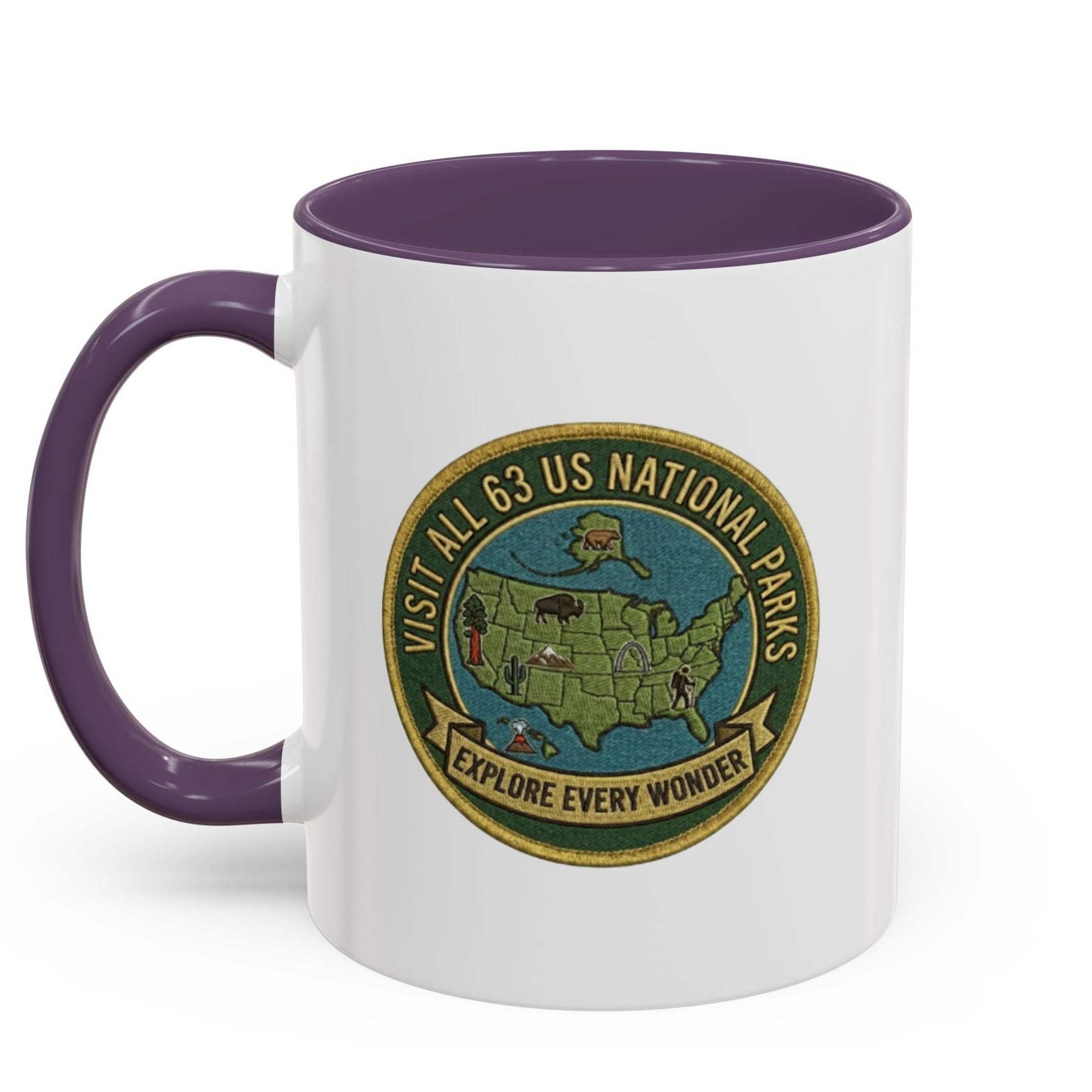 Visit All 63 U.S. National Parks Accent Mug | National Park Coffee Mug