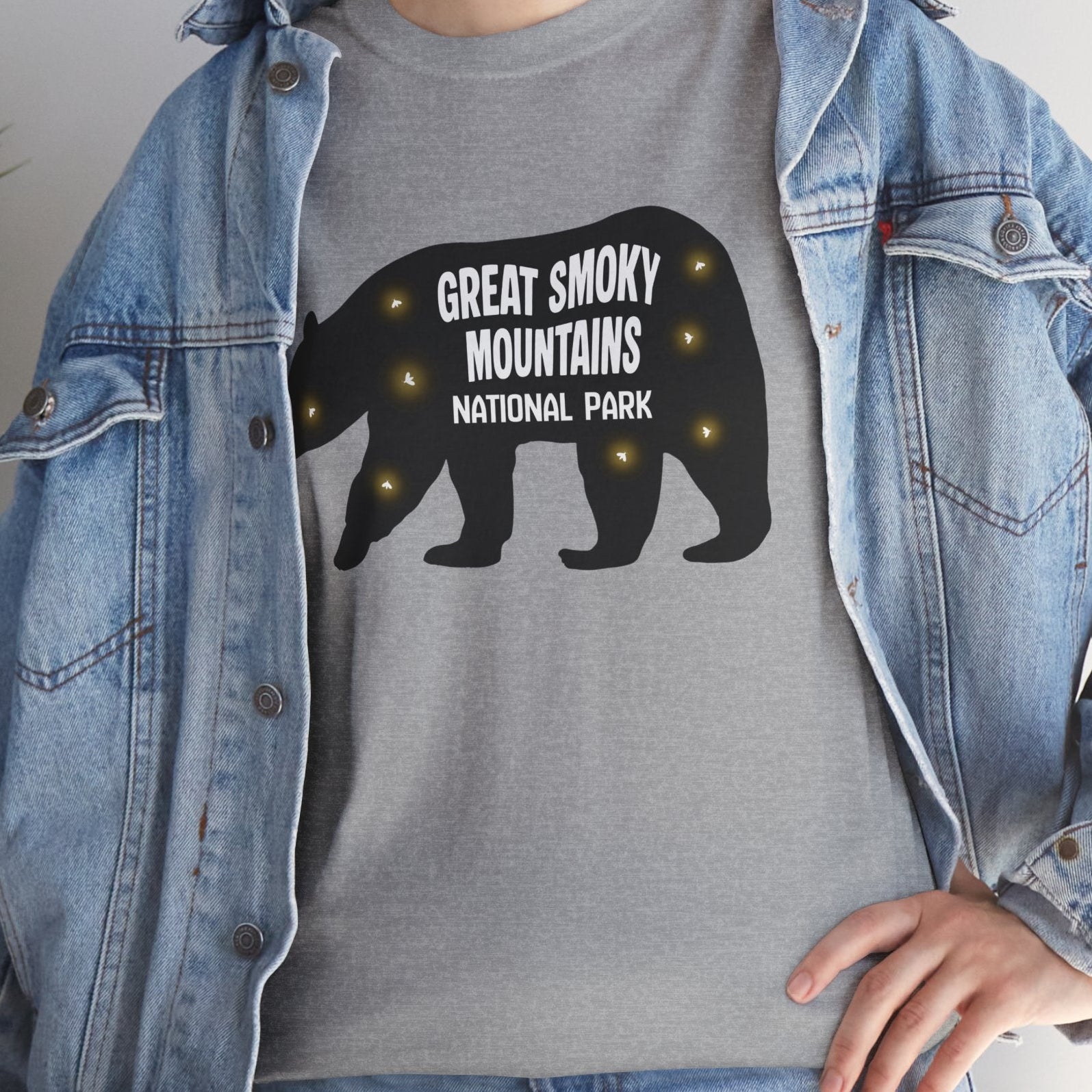 Great Smoky Mountains National Park Firefly T-Shirt | Black Bear & Synchronous Fireflies Tee