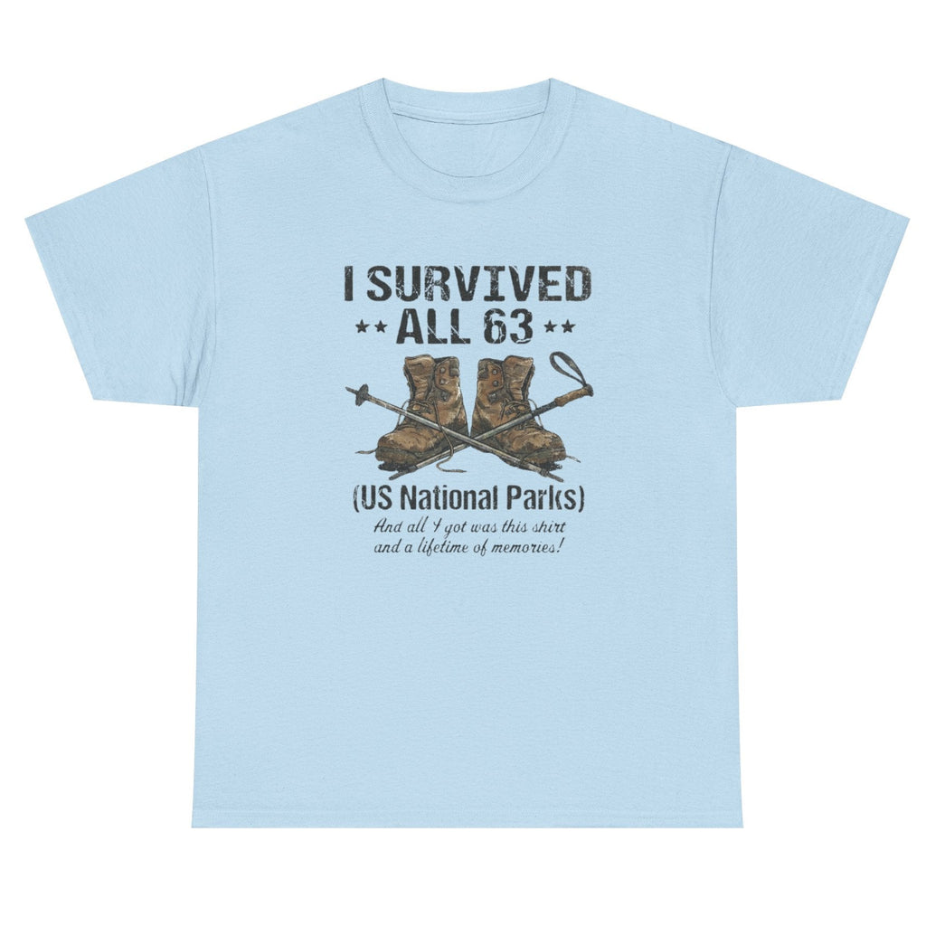 I Survived All 63 U.S. National Parks T-Shirt | Funny National Park Tee