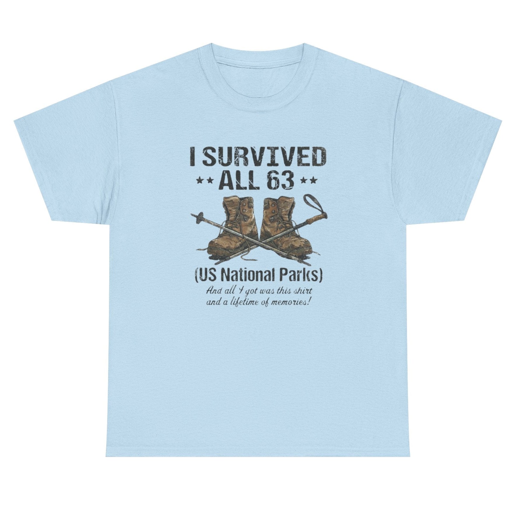 I Survived All 63 U.S. National Parks T-Shirt | Funny National Park Tee