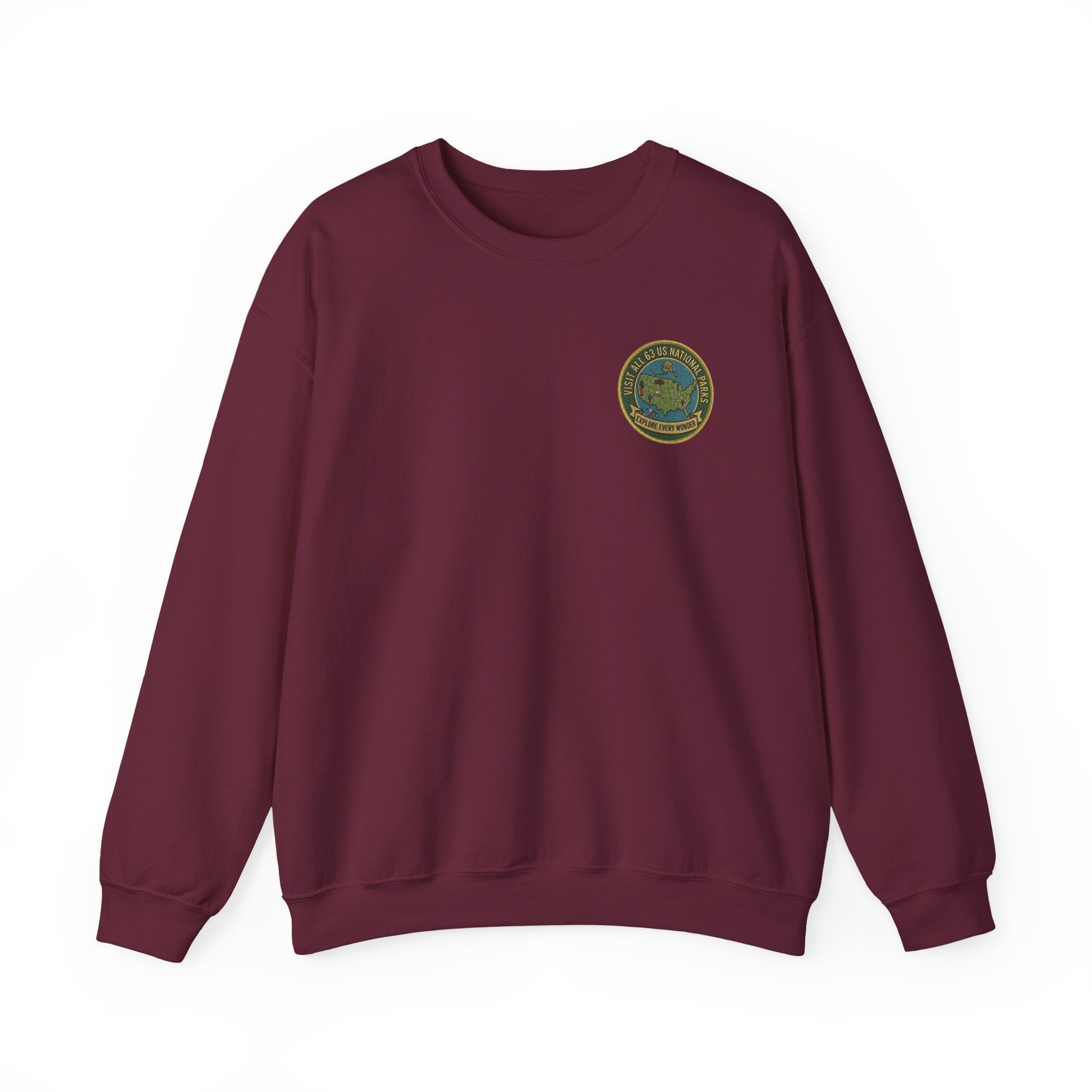 Visit All 63 U.S. National Parks Cozy Crewneck Sweatshirt | National Park Lover Gift