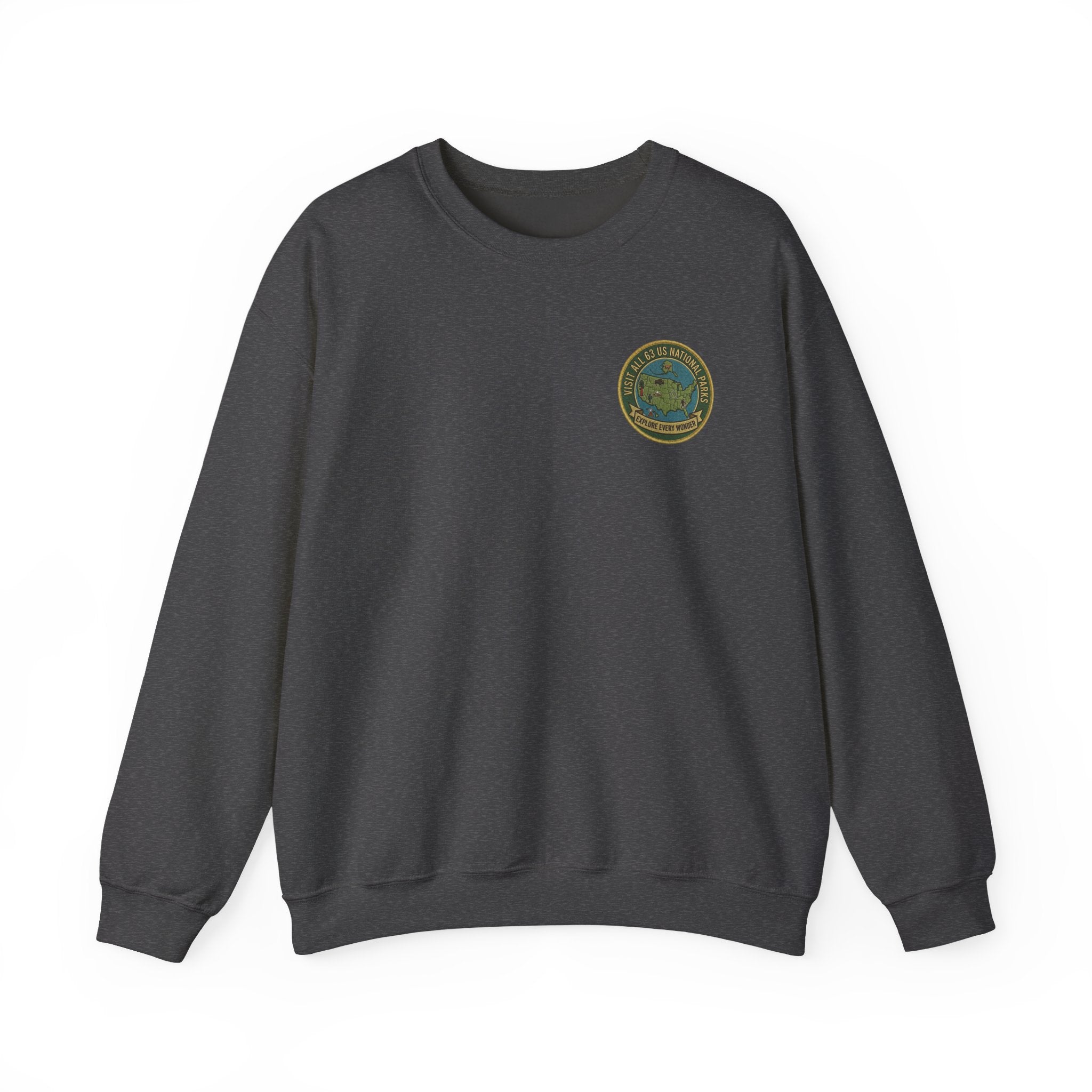 Visit All 63 U.S. National Parks Cozy Crewneck Sweatshirt | National Park Lover Gift