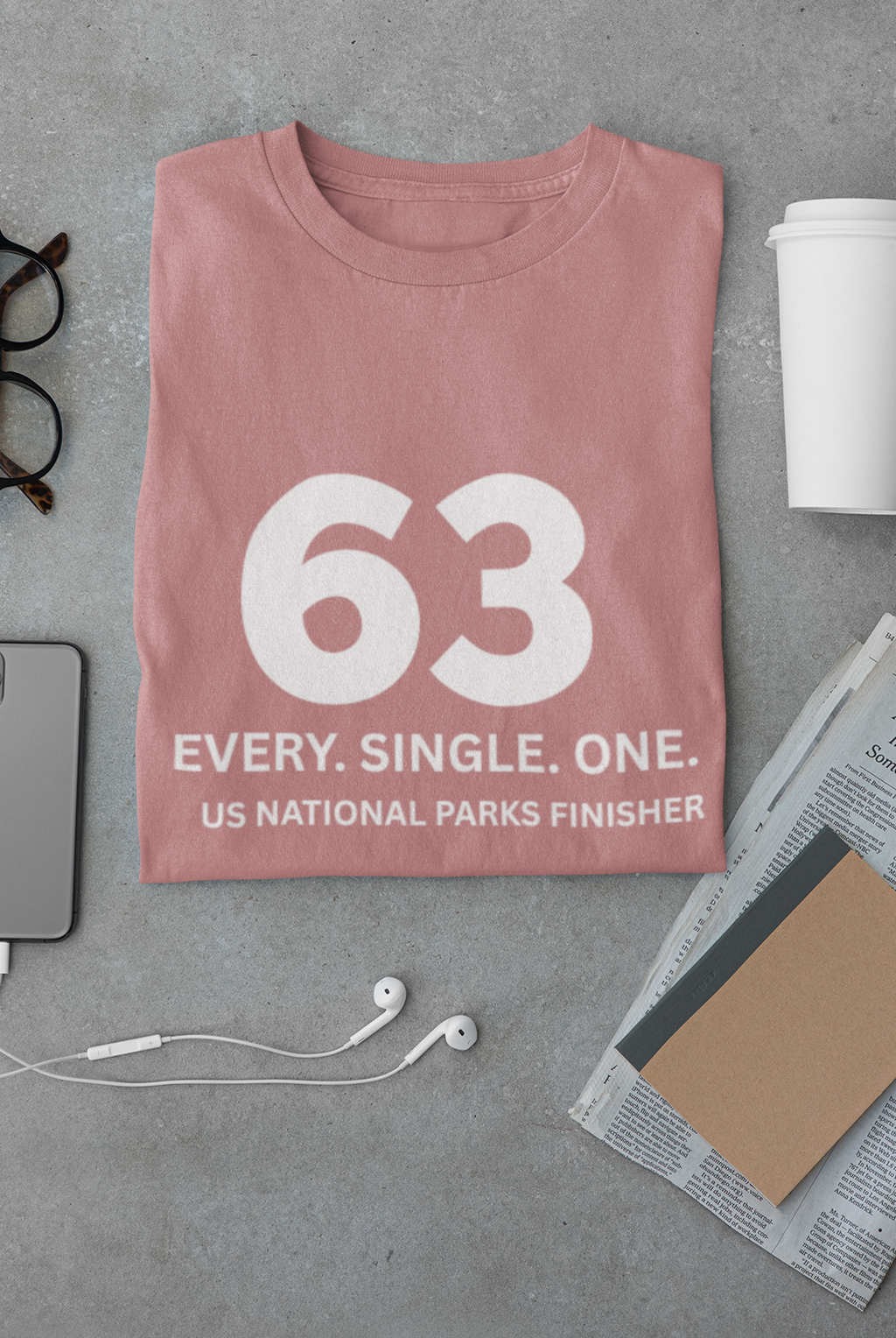 Visit All 63 U.S. National Parks Finisher T-Shirt | 63 National Parks Tee | Bucket List Complete Shirt