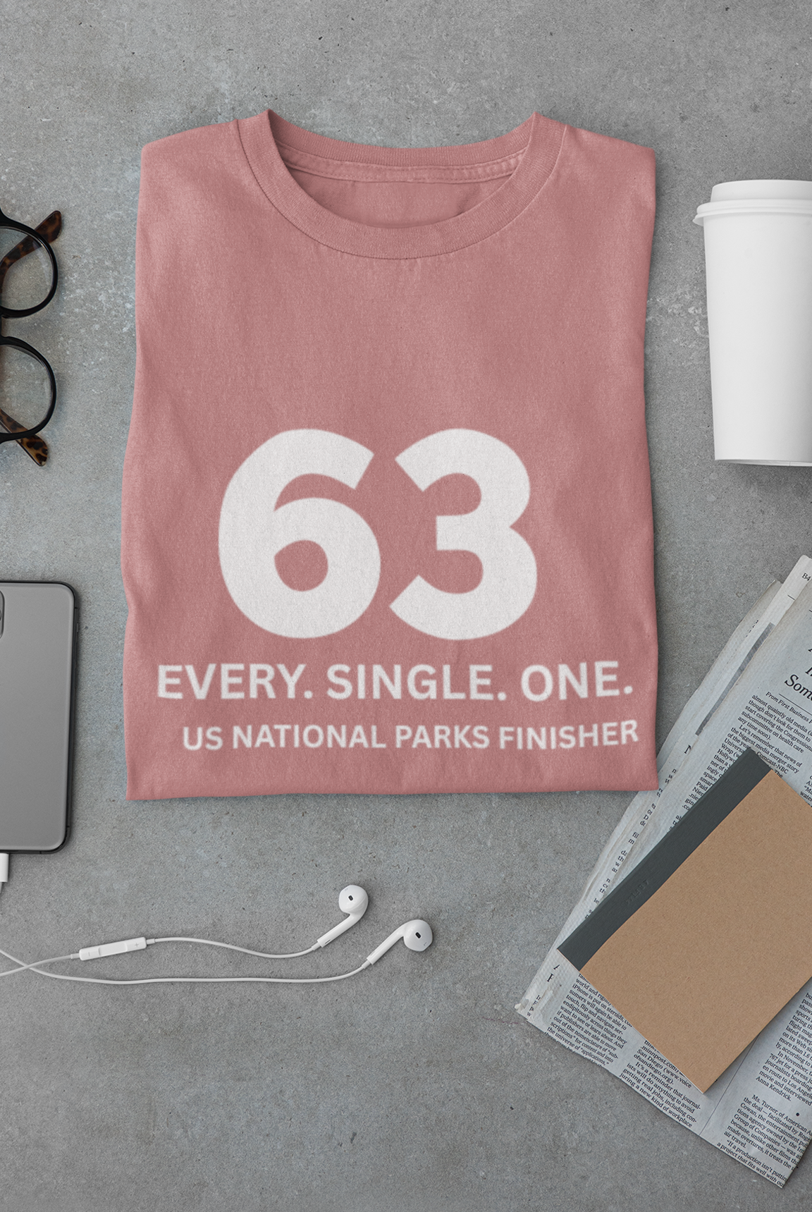 Visit All 63 U.S. National Parks Finisher T-Shirt | 63 National Parks Tee | Bucket List Complete Shirt