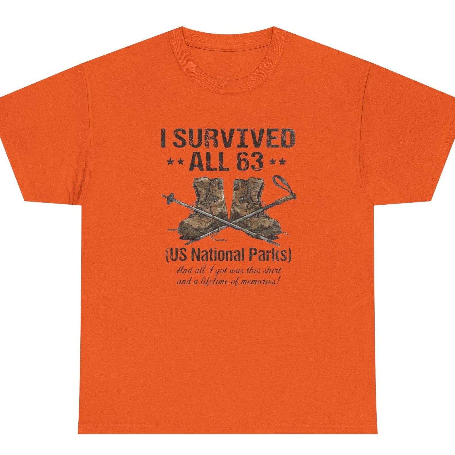 I Survived All 63 U.S. National Parks T-Shirt | Funny National Park Tee
