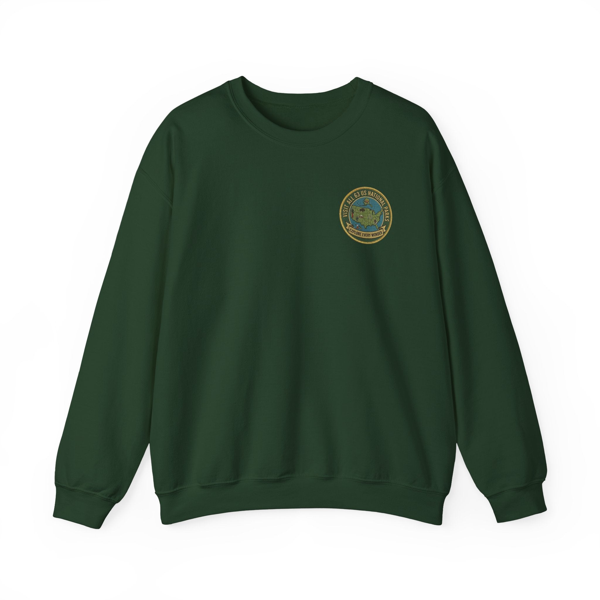 Visit All 63 U.S. National Parks Cozy Crewneck Sweatshirt | National Park Lover Gift