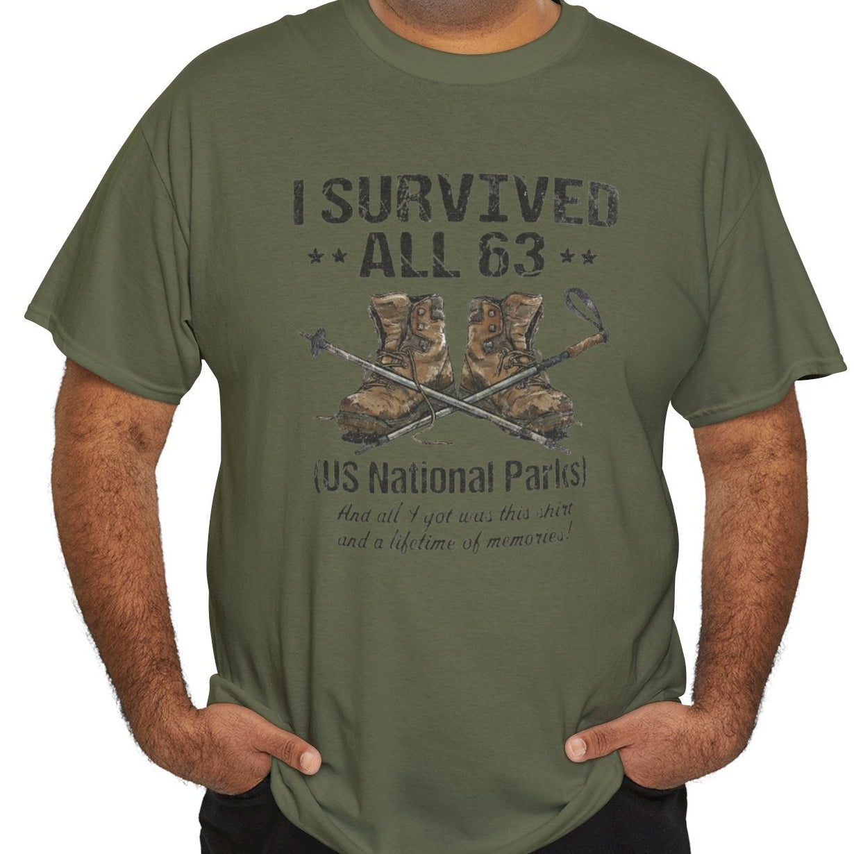 I Survived All 63 U.S. National Parks T-Shirt | Funny National Park Tee