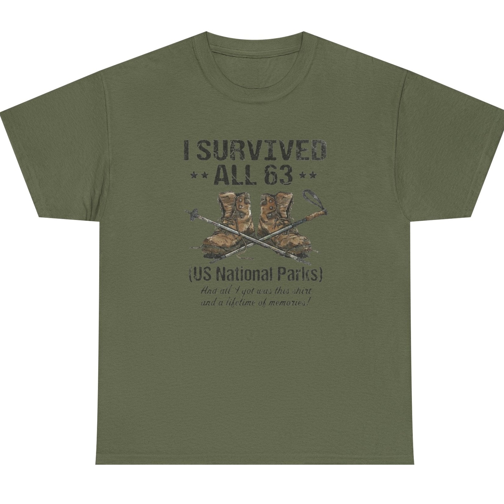 I Survived All 63 U.S. National Parks T-Shirt | Funny National Park Tee