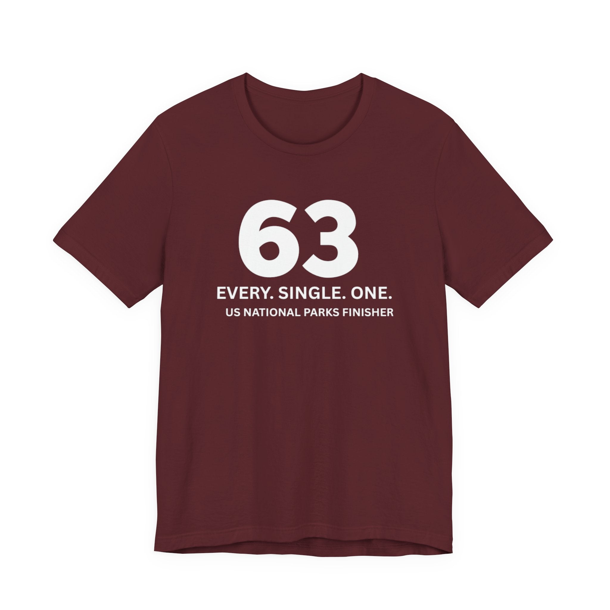 Visit All 63 U.S. National Parks Finisher T-Shirt | 63 National Parks Tee | Bucket List Complete Shirt