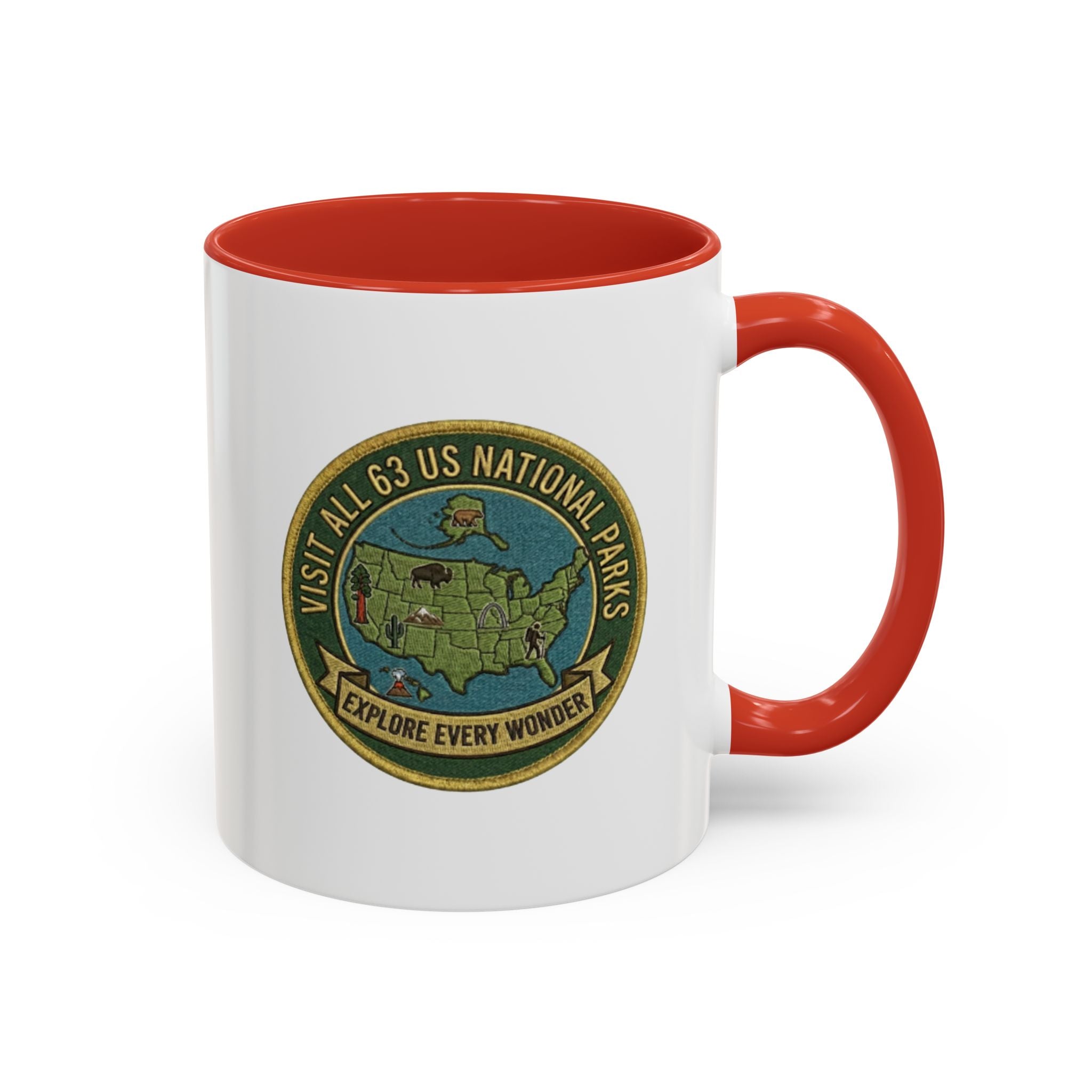 Visit All 63 U.S. National Parks Accent Mug | National Park Coffee Mug