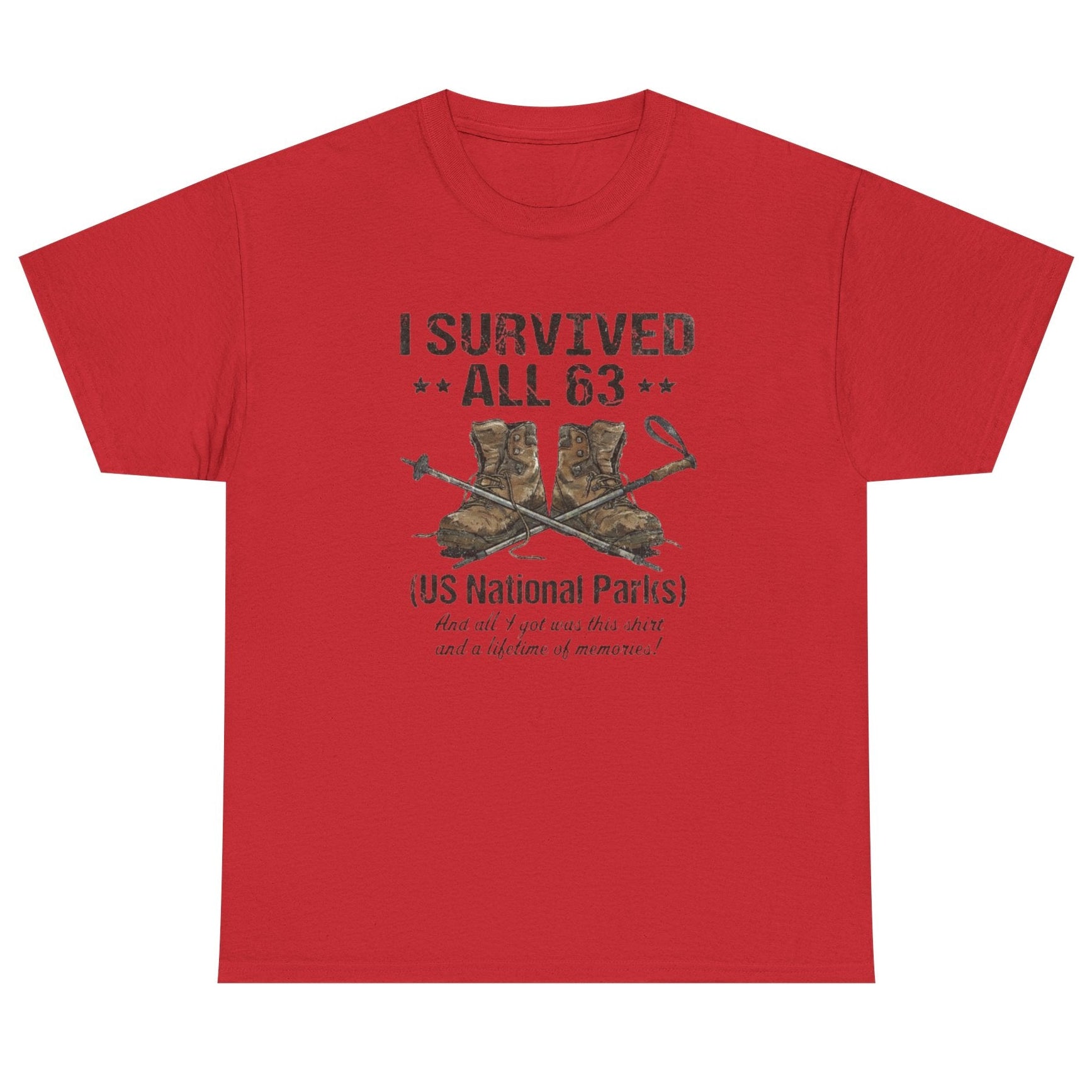 I Survived All 63 U.S. National Parks T-Shirt | Funny National Park Tee