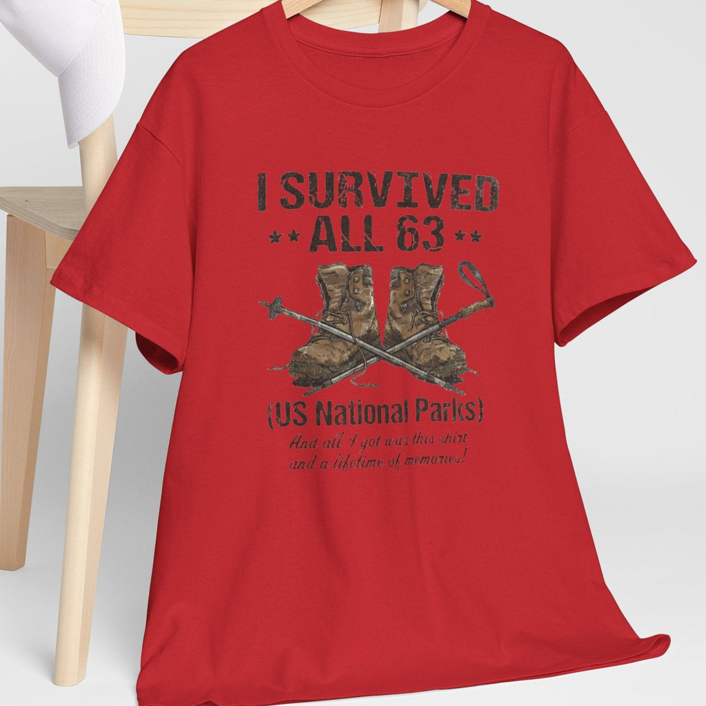 I Survived All 63 U.S. National Parks T-Shirt | Funny National Park Tee