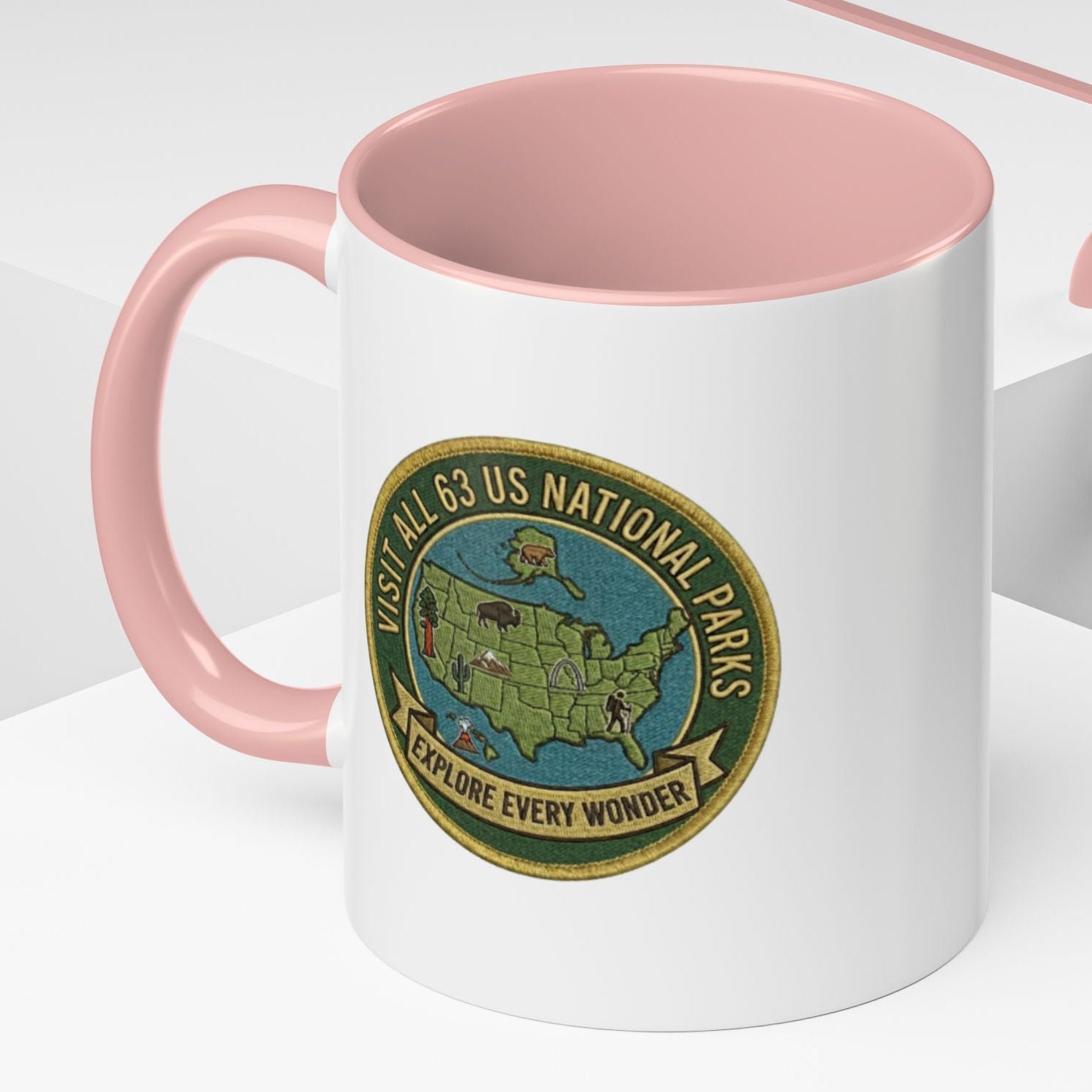 Visit All 63 U.S. National Parks Accent Mug | National Park Coffee Mug