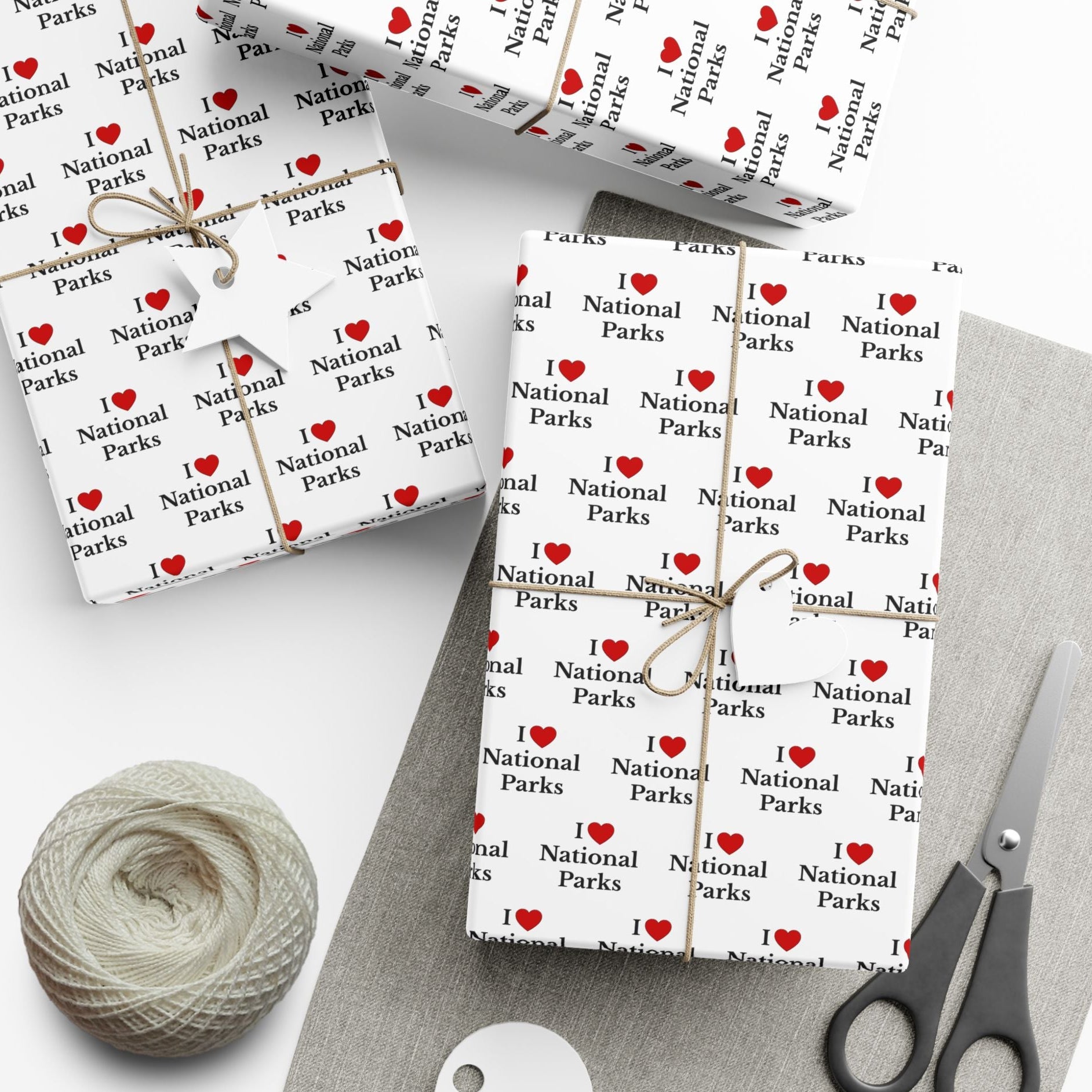 I Love National Parks Gift Wrapping Paper | National Park Gift Wrap Sheets