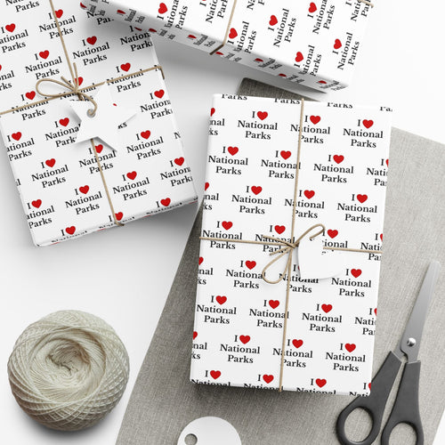 I Love National Parks Gift Wrapping Paper | National Park Gift Wrap Sheets