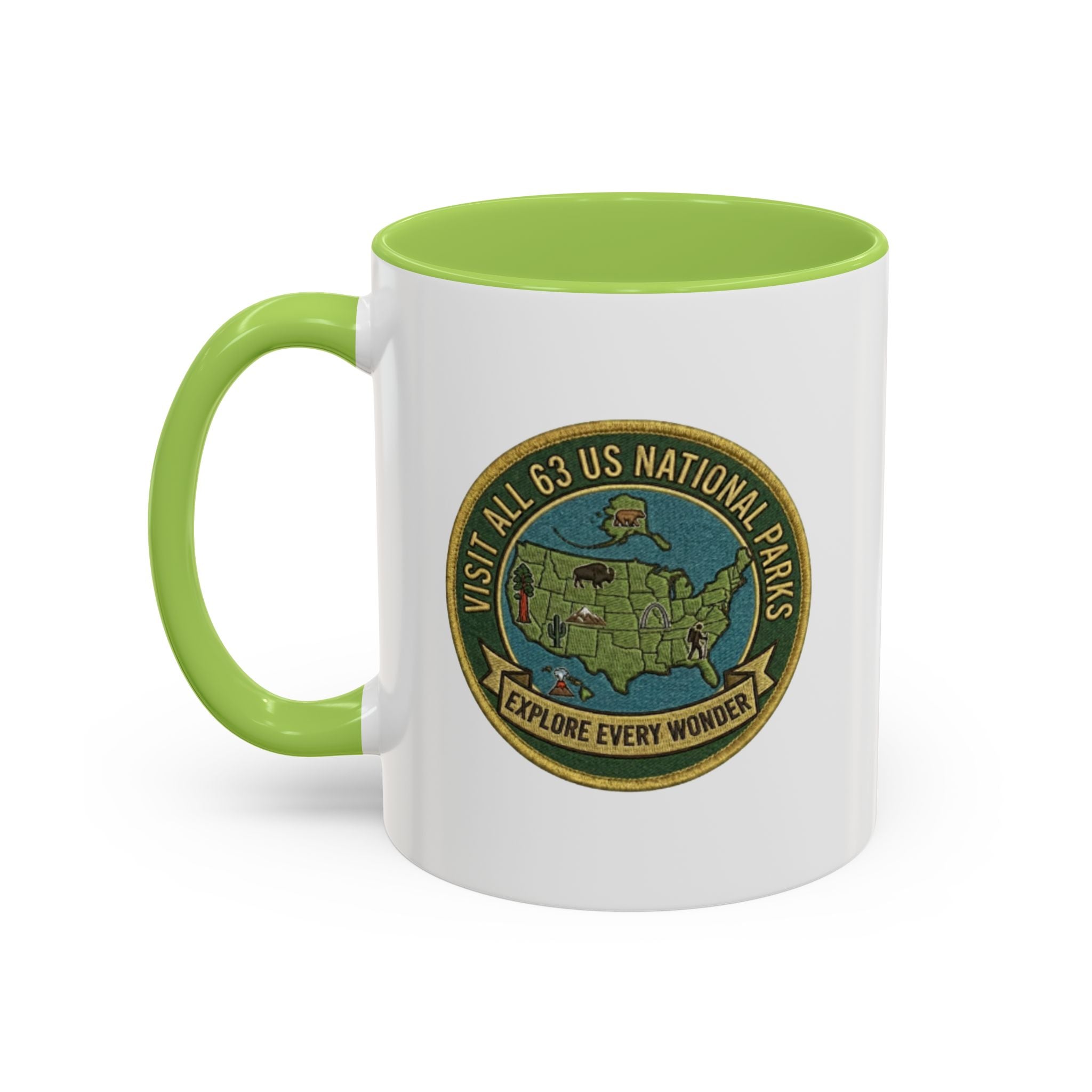 Visit All 63 U.S. National Parks Accent Mug | National Park Coffee Mug
