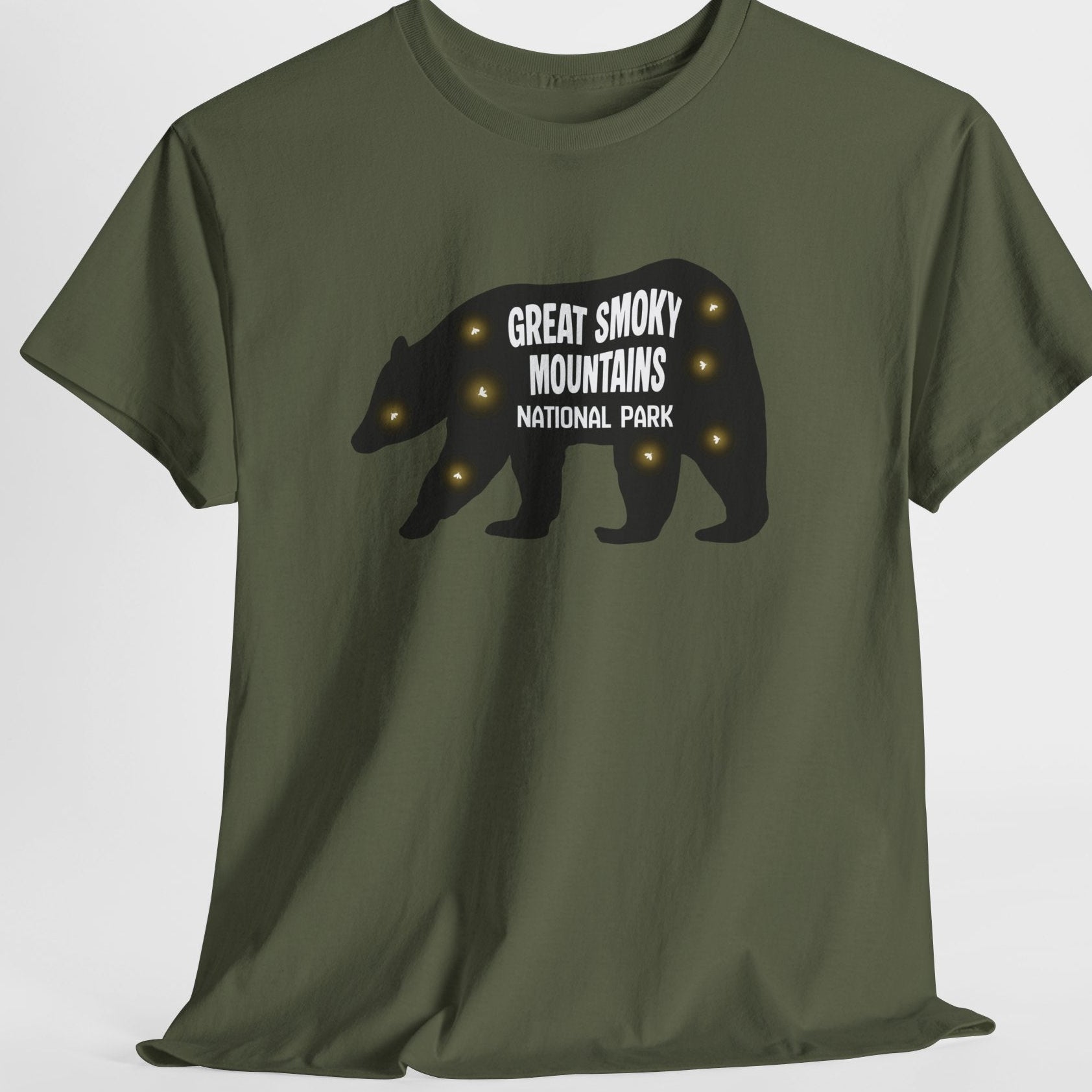 Great Smoky Mountains National Park Firefly T-Shirt | Black Bear & Synchronous Fireflies Tee