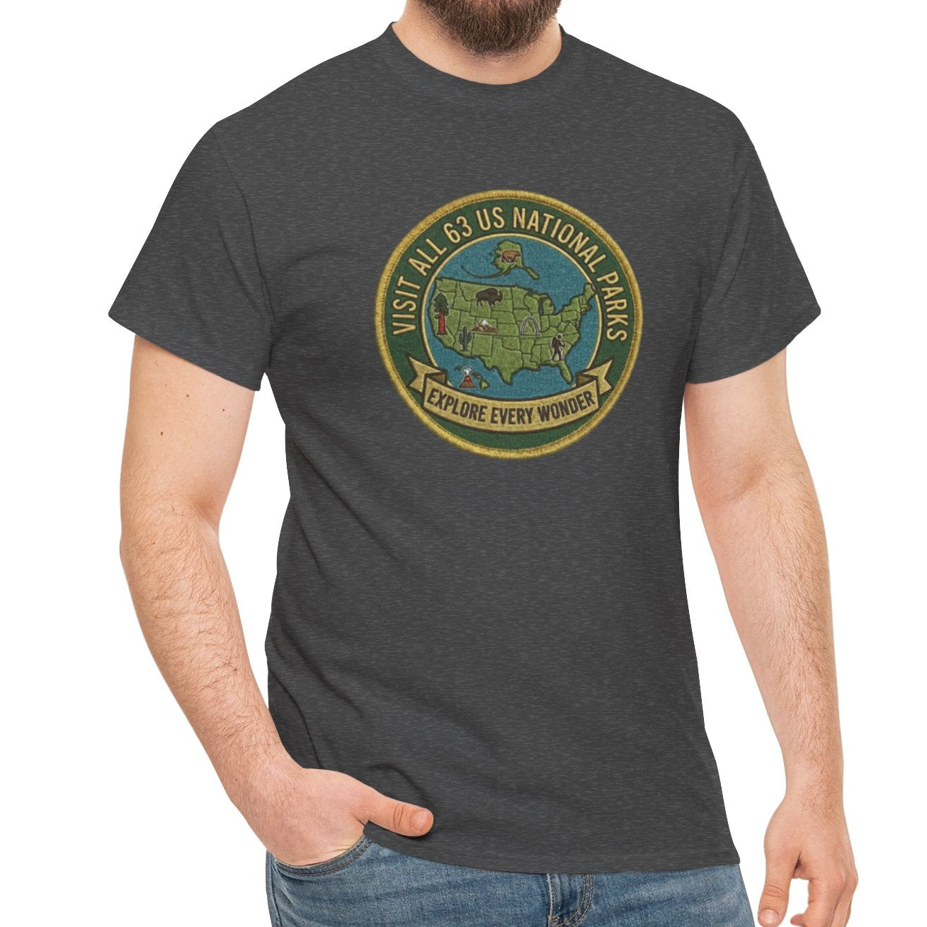 Visit All 63 U.S. National Parks Logo T-Shirt