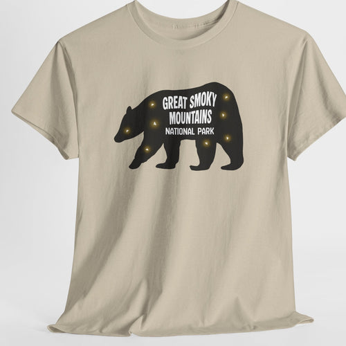 Great Smoky Mountains National Park Firefly T-Shirt | Black Bear & Synchronous Fireflies Tee