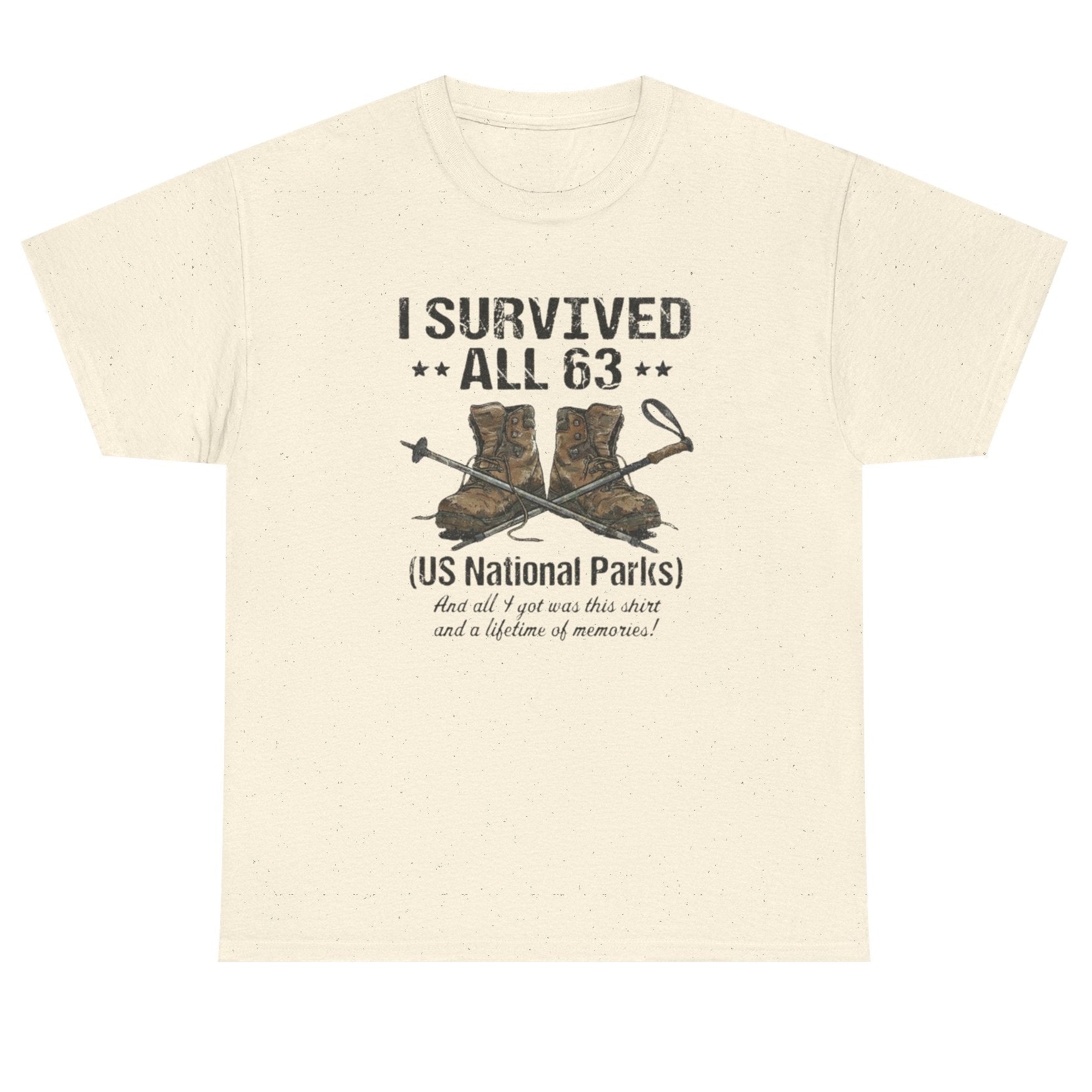 I Survived All 63 U.S. National Parks T-Shirt | Funny National Park Tee