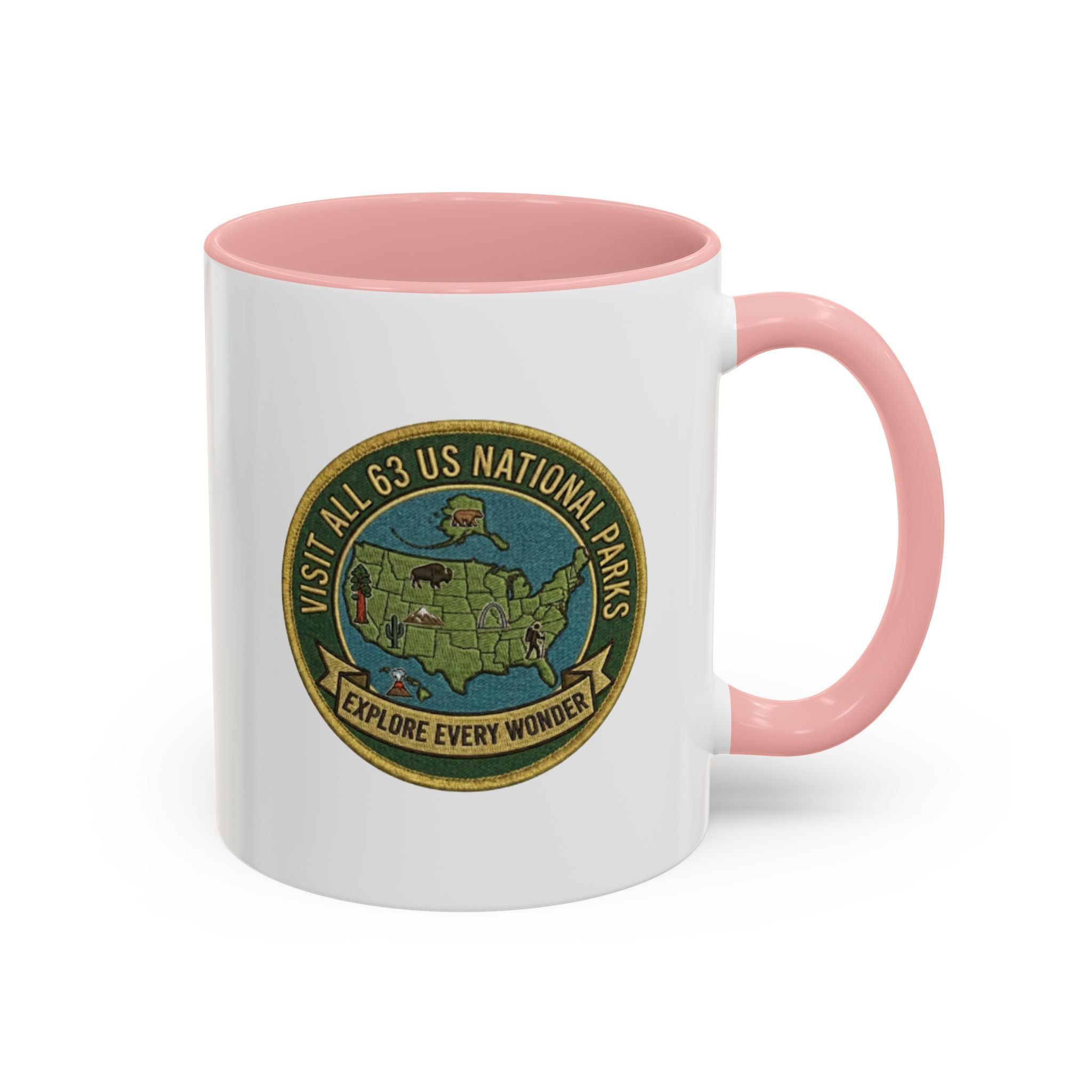 Visit All 63 U.S. National Parks Accent Mug | National Park Coffee Mug