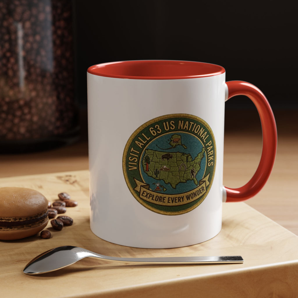 Visit All 63 U.S. National Parks Accent Mug | National Park Coffee Mug