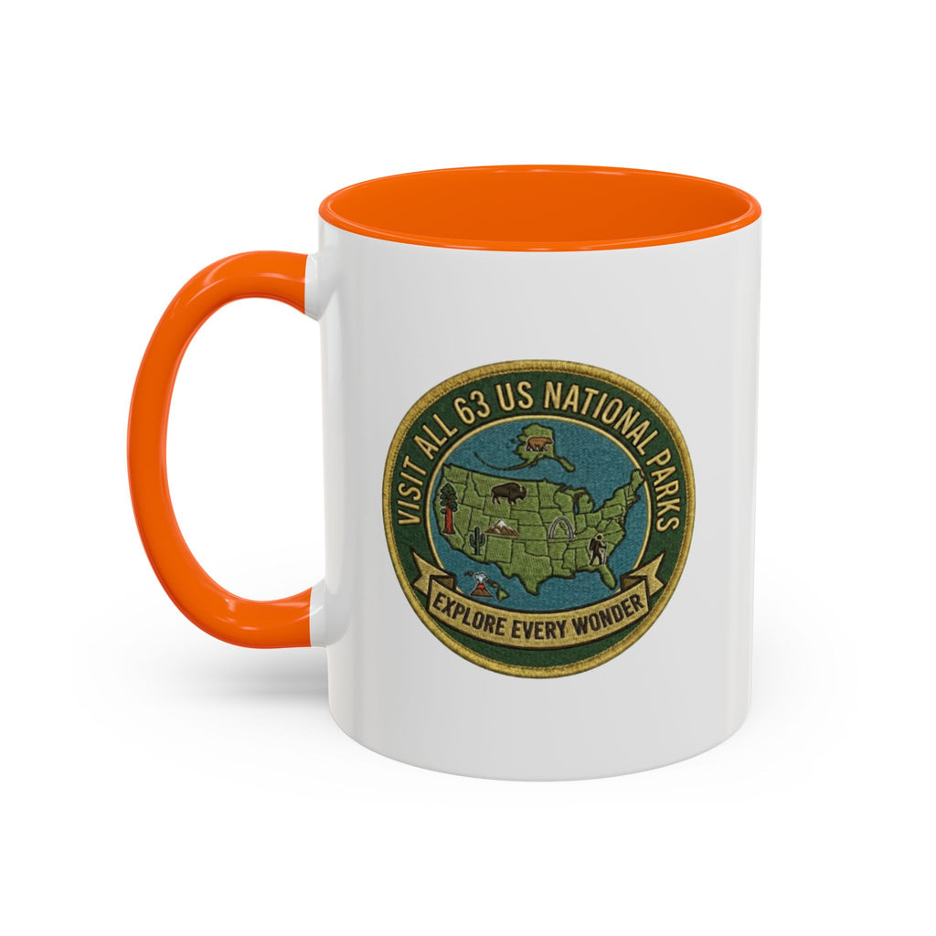 Visit All 63 U.S. National Parks Accent Mug | National Park Coffee Mug