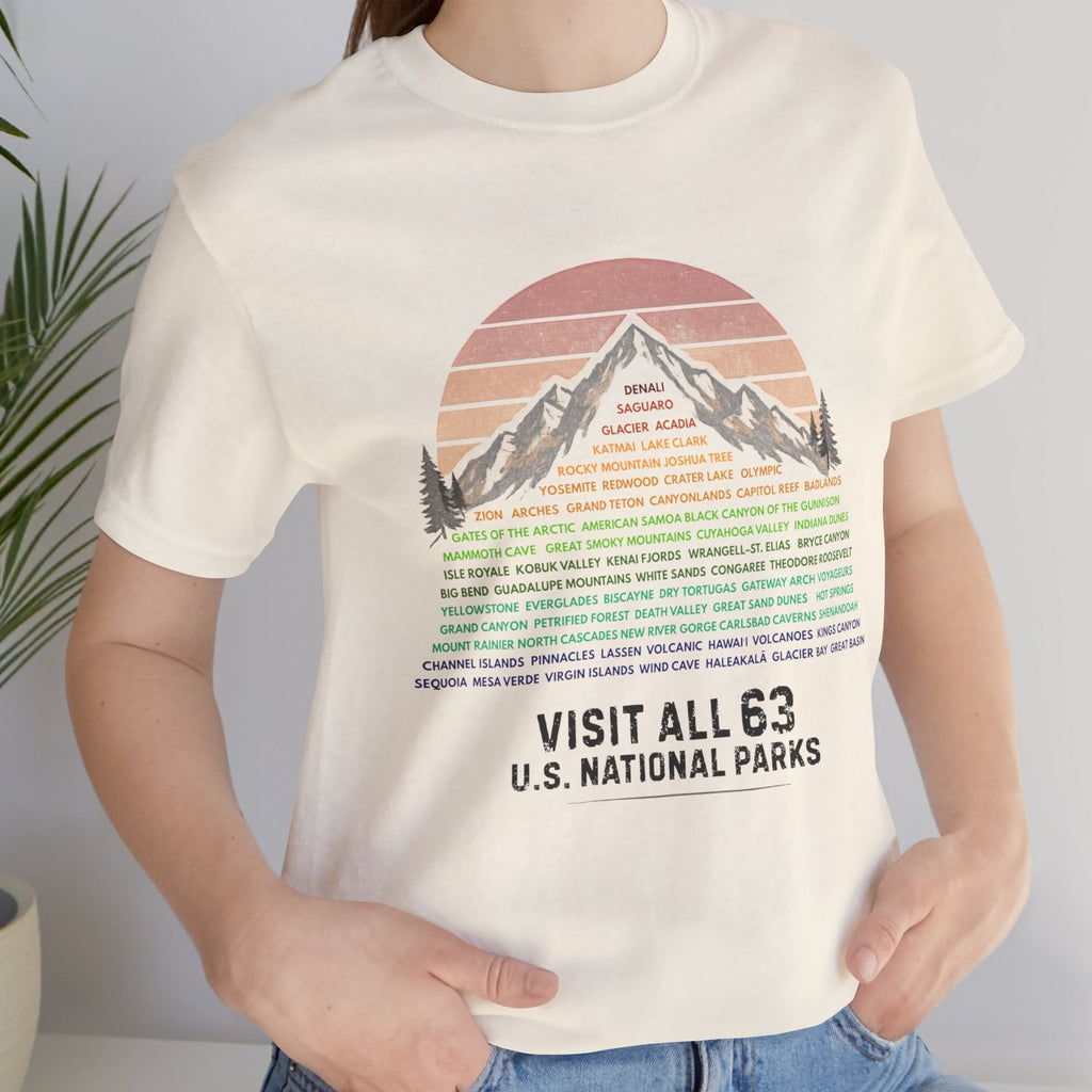 Visit All 63 U.S. National Parks Mountain Sunset T-Shirt