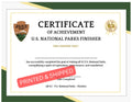 Visit All 63 U.S. National Parks Finisher Certificate (Printed & Mailed) | Travel Achievement Award (Copy)