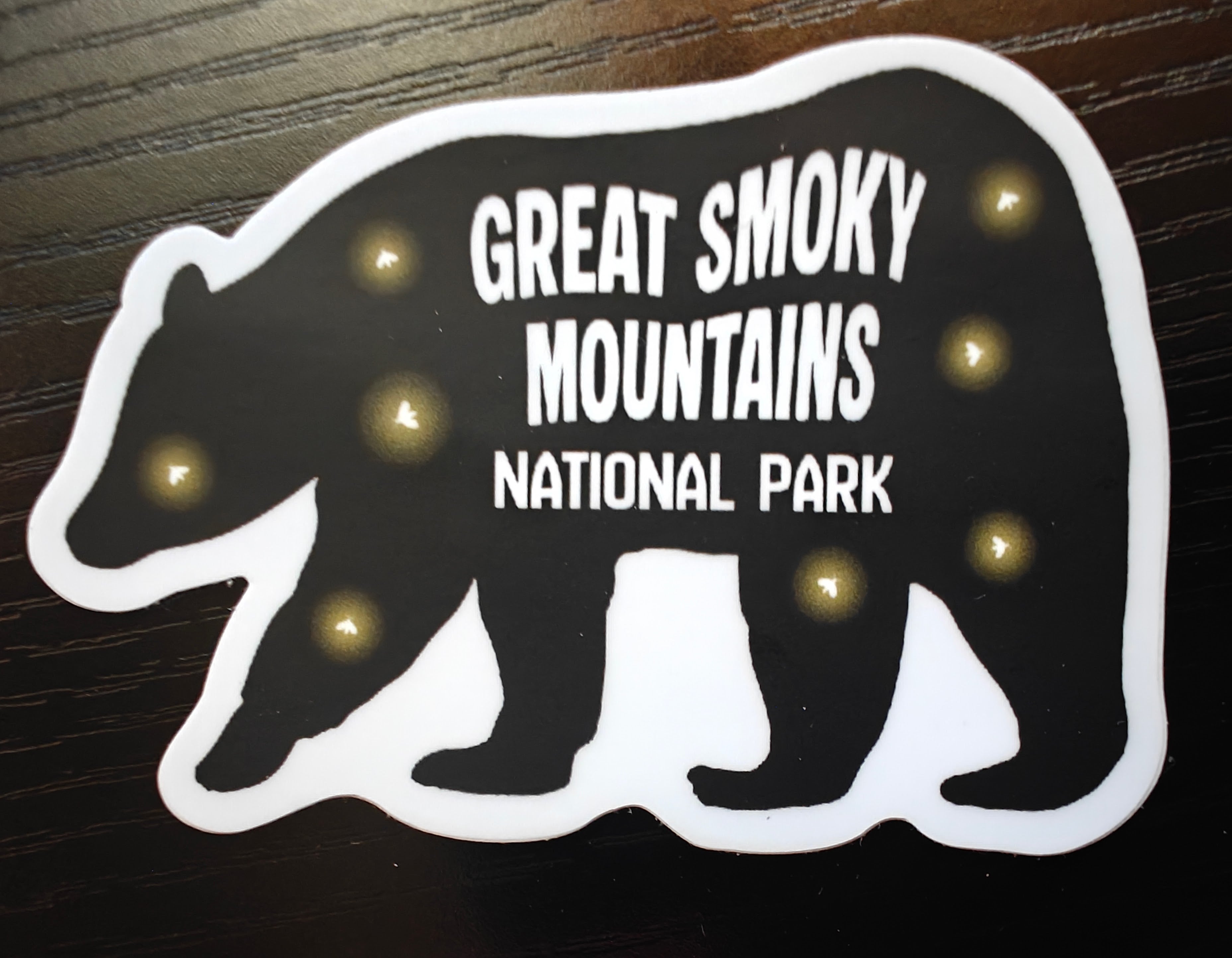 Great Smoky Mountains National Park Firefly Bear Sticker | Waterproof Vinyl Decal