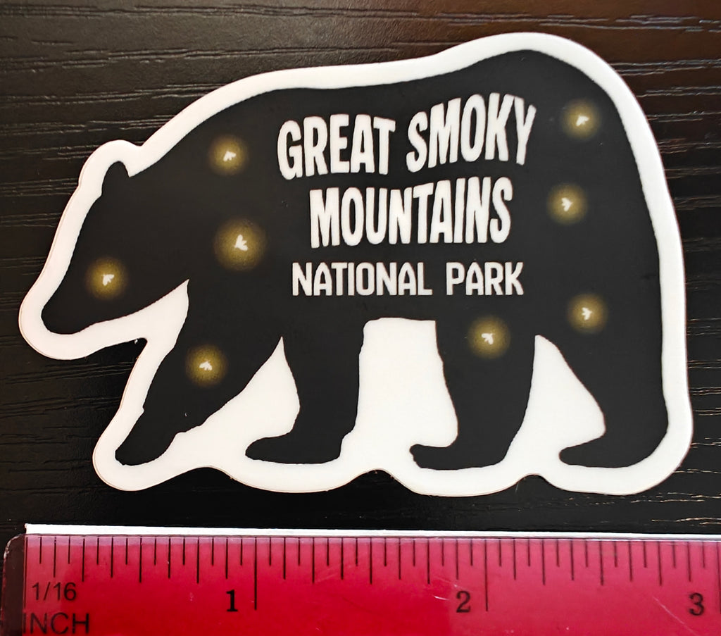 Great Smoky Mountains National Park Firefly Bear Sticker | Waterproof Vinyl Decal
